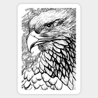 Eagle Bald Eagle Bird Wild Nature Illustration Line Epic Illustration Line Art Sticker